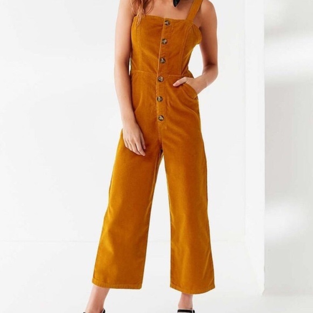 Mustard yellow BDG Corduroy Overalls size M